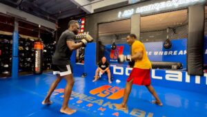 Michael Jai White Instagram - “Kickin it” with @uriahhall, one of @ufc most talented fighters who’s the epitome of what it means to be a true martial artist and great human being! 🥋 #ufc #mma #sparring #training #martialarts #uriahhall #michaeljaiwhite #fighters