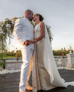 Michael Jai White Instagram - REPOST: Happy Anniversary to my bestie, my ride or die, the love of my ENTIRE life, my travel buddy, my confidante, my fitness coach, my dance partner, the beat to my heart, the icing on my cupcake 🧁 and the protein to my shake ….I’m so happy to call you MY WIFE! @iamgillianwhite  7 down and a lifetime more!!! 🥂🥂 ❤️ (We don’t drink alcohol…that’s club soda and cranberry juice in those little glasses). 😂🥰🥰🥰 #anniversary #happyanniversary #husbandandwife #couplegoals #powercouple #love #blacklove #dynamicduo #michaeljaiwhite #gillianwhite