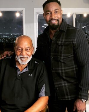 Michael Jai White Instagram - When your biggest personal hero and surrogate Dad tells you “he’s proud of you” there’s no greater feeling in the world! I walk in Jim Brown’s footsteps in more ways than you can imagine. Actor, Athlete, Activist who’s used his platform to help others publicly but mostly behind the scenes. Jim was my primary inspiration for Black Dynamite and when the movie was done he was the first person I showed it to. Once he gave me the “thumbs up”  I was beaming with confidence! #happyeaster #family #mentor #mentorship #blackfathers #blackmen #blm #michaeljaiwhite