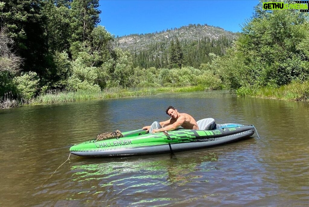Michael Trevino Instagram - This is me getting way too excited about kayaking a few weeks ago. Have a great summer everyone! Big thank you to the rangers and staff over at Yosemite Lakes RV resort. See you guys soon! @thousandtrails @outdoorsy #100DaysofCamping