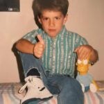 Michael Trevino Instagram - It’s this guys birthday today. So here’s me in the late 80’s chillin with Bart working on a thumbs up. Happy Birthday Dude!