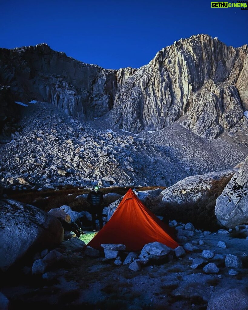 Michael Trevino Instagram - 11/11/23 Summitted Mount Russell via East Ridge with @calebgauge Bagged a 14er. Challenging class 3 with moderate/high exposure. Basecamped at Upper Boy Scout Lake. I do not like Scree…. #california14ers #mountrussell #mountwhitney #thesierras #mountaineering #sloglord