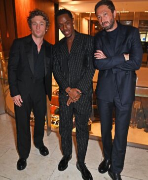 Micheal Ward Instagram - Good night with great people @britishgq MOTY. 

Big love @boss for the clean drop 🤙🏾
#BeYourOwnBoss

I was super gassed to meet Carmy and Richie too big up cousins 😅