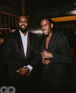 Micheal Ward Instagram - Good night with great people @britishgq MOTY. 

Big love @boss for the clean drop 🤙🏾
#BeYourOwnBoss

I was super gassed to meet Carmy and Richie too big up cousins 😅