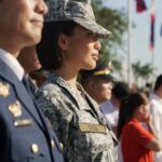 Michelle Dee Instagram - To stand in solidarity at the #StopAndSalute ceremony as your Miss Universe Philippines and as Sergeant Michelle Marquez Dee was a moment of love & pride. 🇵🇭 To the youth, let this be a testament to the power of service. Serving as a public figure, an Air Force reservist and as someone who proudly raised our flag at Miss Universe, it was truly an honor to be the ONLY woman in uniform standing proudly alongside 40 uniformed soldiers. 🫡 I hope this serves as a message, to embrace our roles, no matter how big or small, in shaping our nation’s future. It’s our collective effort, passion, and dedication that make the Philippines a remarkable place to call home. To the youth, dream boldly, act with purpose, and carry the Filipino spirit wherever you go. Together, we can make a difference, one salute at a time. #FILIPINAS #BAYANIHAN 🇵🇭 #mmd #michelledee