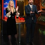 Michelle Pfeiffer Instagram - Chatting about @henryrose and laughing along with @jimmyfallon is a hell of a way to spend a Wednesday evening! Thanks for having me, @fallontonight ❤️ Check out the episode tonight. Hair by: Me Makeup by: Me Styled by: Me Dress: @ysl Shoes: @sarahflint_nyc Photos: Todd Owyoung/NBC @toddowyoung #FallonTonight