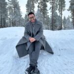 Miguel Ángel Silvestre Instagram - Desde Suecia con amor. -22° @giorgioarmani @r0b3rtina_ Arjeplog
