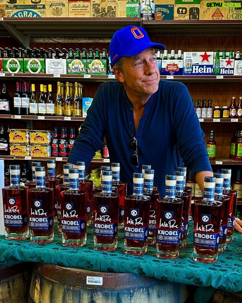 Mike Rowe Instagram - I’m not posting this photo to persuade you to purchase an autographed bottle of my grandfather’s delicious whiskey, the purchase of which benefits the @mikeroweworks foundation and can be facilitated at knobelspirits.com. That would be heavy-handed, and possibly even tasteless. I’m posting this photo because, for the first time in a long time, the Orioles are on fire! Go O’s!