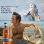 Mike Rowe Instagram – The creativity in this group continues to impress. So many great suggestions among the 6,200 folks who contributed, and lots of Photoshop skills far greater than my own. Doug Swan’s magnificent use of a breaching Great White stood out, as did Jesse Schieuer’s shark in a sharkskin suit. Tami Bellman turned me into a Manet or a Van Gogh, which I liked very much, while Laura Unger’s professional skill with graphics was impossible to overlook. Unfortunately, the lawyers won’t let
me use any of these images in an actual ad since we don’t own the copyright on the images or logos therein. 

@SharkWeek starts tomorrow. I will not be hosting. I’ll be in Portland, sipping @KnobelWhiskey and if you’d like to join me (in spirit), you may pick up a bottle – link in bio.  Proceeds benefit @mikeroweworks .

In the meantime, always swim with a buddy!