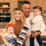 Mike Sorrentino Instagram - Good things come in threes 🥹 Adding another pumpkin to our patch 🙏🏼 Baby #3 coming March 2024 Photo 📸 @thesocial_butterflymedia Decorations 🎃 @thenurseryatcoltsneck Hair @giana_martino Makeup @bighoopenergybeauty @lauren_damelio Dress @bijouxboutique.nj