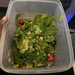 Mindy Kaling Instagram - I eat terribly when I travel and I wanted to change that. So instead of eating randomly (which lets face it is fun too, sometimes), I was like “what if I prepared my meal and brought it with me?”. Then I remembered this one time, maybe like 14 years ago, when I sat next to @jessicabiel on a flight. An hour in, she pulled out this container from her tote bag. It had the most delicious looking homemade salad in it that was definitely a better option than whatever I was eating. I always wanted to ask her what the recipe was! Anyway, my delicious plane salad recipe is: -Cherry tomatoes, halved, sprinkled with salt + pepper -spinach, butter lettuce and romaine (whatever greens I had in the fridge), chopped up -a bunch of asparagus chopped and blanched for like 2 mins -canned wild salmon in water, drained and flaked (I swear it doesn’t stink like tuna!!) -half a can of cannellini beans, rinsed and strained -a sprinkle of goat cheese -an easy dressing made of olive oil, momofuku seasoning salt, honey, salt, pepper, Dijon mustard What’s your plane salad recipe? Or plane sandwich that doesn’t get soggy? Please share them below!
