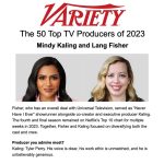 Mindy Kaling Instagram – Thanks @variety! Loved being included in Top 50 TV Producers with my crush @loulielang