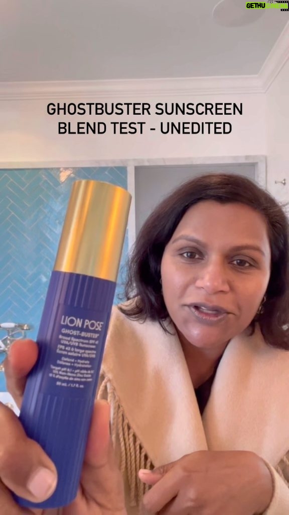 Mindy Kaling Instagram - The only Valentine’s Day ghost you’ll see today is maybe your ex, but it’s definitely not @lionpose’s Ghostbuster sunscreen 💙☀️