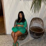 Miracle Watts Instagram - You Wish I Was Your Baby Mama 🤰🏾 - I couldn’t wait to use this caption btw... Anyways, I’m in my third trimester y’all. O and this dress is from @miracleskloset