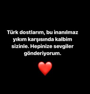 Misha Collins Instagram - Türk dostlarım, bu inanılmaz yıkım karşısında kalbim sizinle. Hepinize sevgiler gönderiyorum. ♥️