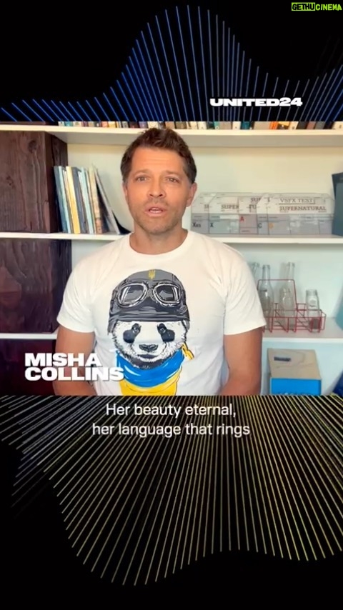 Misha Collins Instagram - It is Independence Day in #Ukraine, and this recitation of a beloved poem about Ukraine was broadcast on National TV in Ukraine today. Happy birthday, Ukraine. 💙💛🇺🇦