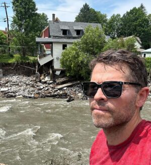 Misha Collins Instagram - I'm in Vermont at the moment. This house stood on its foundation for 200 years until this week. All around the world, we’re seeing devastation. Record floods. Record droughts. Record heat and record fires… and it's only getting worse. @joebiden's climate legislation went a long way, but it's only the beginning. We have to take this seriously.