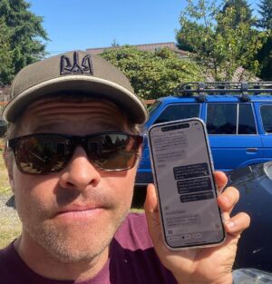 Misha Collins Instagram - Hey, Chris D. in Canada, thanks for texting me. I’m gonna send you a signed, framed poster. Don’t forget to text me your address!

Text me “YARD SALE” by 11 AM PT & I might send you something, too… 
(323) 405-9939

LINK IN BIO