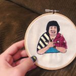 Mitsuki Takahata Instagram - 大好きな友人の﻿ 渾身の寄り目ポーズを刺繍。﻿ ﻿ 最後は綿入れてマスコットに。﻿ ﻿ ﻿ 3日かかった。笑﻿ ﻿ ﻿ #手刺繍 ﻿ #stayhome時間使い方迷子﻿ ﻿ 😂﻿ ﻿ ﻿ ﻿ ﻿ ﻿