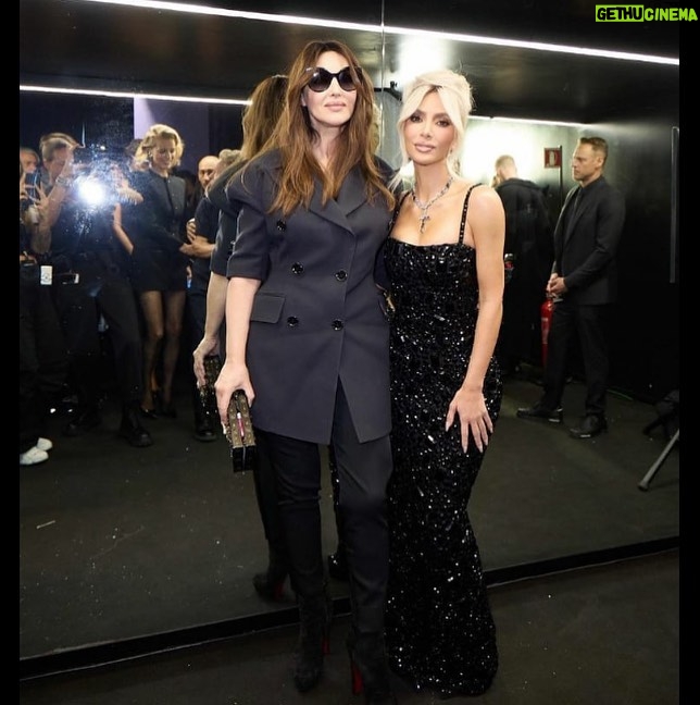 Monica Bellucci Instagram - ❤ In Milano at the SS23 of @dolcegabbana with the beautiful @kimkardashian Hair @johnnollet Mua @letiziacarnevale #monicabellucci#kimkardashian#event#ss2023#dolcegabbana