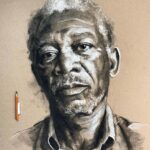 Morgan Freeman Instagram - #Repost Beautiful charcoal on paper portrait done by @BenKellerCT #ArtistAppreciation