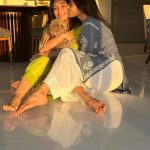 Mouni Roy Instagram - I’m either dancing, singing, eating, laughing, travelling or loving on Theo & Arthur ……….♥️………. My shibuuu wuvvvs em tooo @shivaani_malik_singh