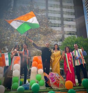 Mugdha Godse Instagram - Proud to be Indian ... Parade Marshals for India at the Parade in Toronto in celebration of the 75th Indian Independence Day alongside @mugdhagodse ... A remarkably strong Indian Population in Canada 🇨🇦 showed up for this prestigious event put together by @panoramatoronto ... Met with the Indian Consulate General amongst our brethren making India 🇮🇳 proud overseas ... #jaihind #75thindependenceday #indianflag #proudindian #toronto #parade