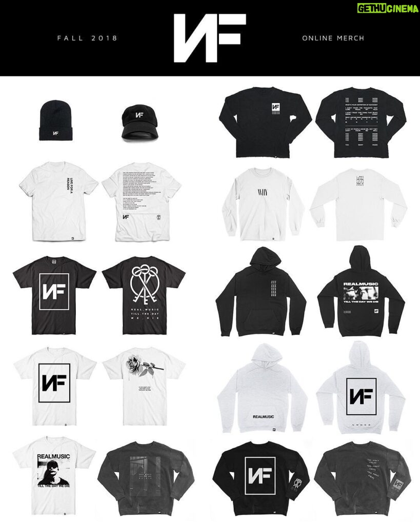 NF Instagram - NEW MERCH AVAILABLE FOR PRE- ORDER @nfrealmusicmerch.com