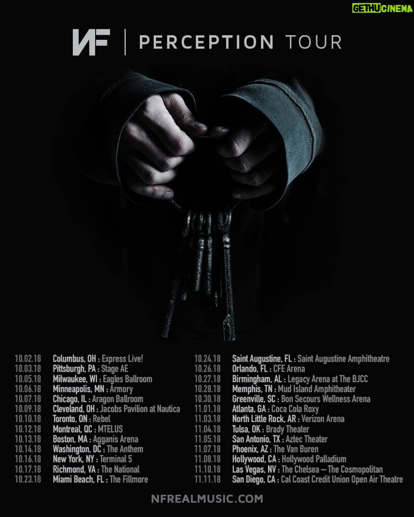 NF Instagram - Here are the rest of the Perception Tour dates !! Presale for new dates starts Wednesday at 10AM local. Sign up on nfrealmusic.com
