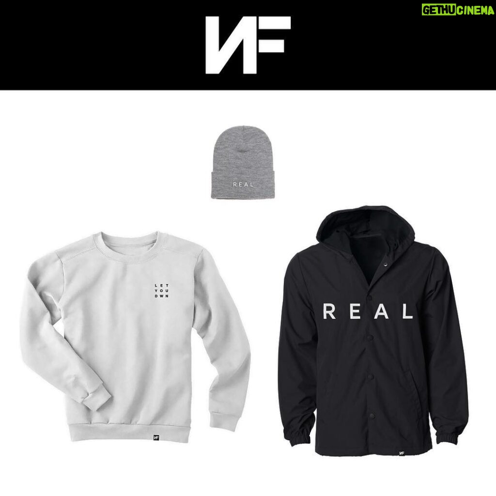 NF Instagram - PRE-ORDER NOW - new “let you down” crewneck, REAL beanie, and REAL windbreaker! nfrealmusicmerch.com