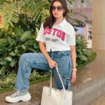 Naisha Khanna Instagram - That airport feeling>>✈️💙 #airport #ootd Terminal 2, Chatrapati Shivaji International Airport, Mumbai