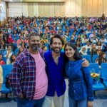Nakuul Mehta Instagram - Yesterday was spent in the company of these two great folks as their epic @weareyuvaa roadshow across the length & breadth of the country came to its final stop. Thank you @tanejamainhoon & @navyananda for letting me into the wonderful journey you both have embarked upon & the impact you have created through it ❤️ In awe of the wisdom & the strong sense of purpose you have and how you chose to use it for creating so much impact @navyananda. I also come back richer in my Gen Z vocabulary I promise 😅 This also happens to be a rather advance birthday post for @tanejamainhoon who is ISO 9001 certified ‘khoobsurat insaan’. Hopefully we have that recorded for posterity and the crowd cheer for absolute validation. Big props to the absolute crazy student body at @mmp_shah_college ! Thank you for all your love and warmest reception.