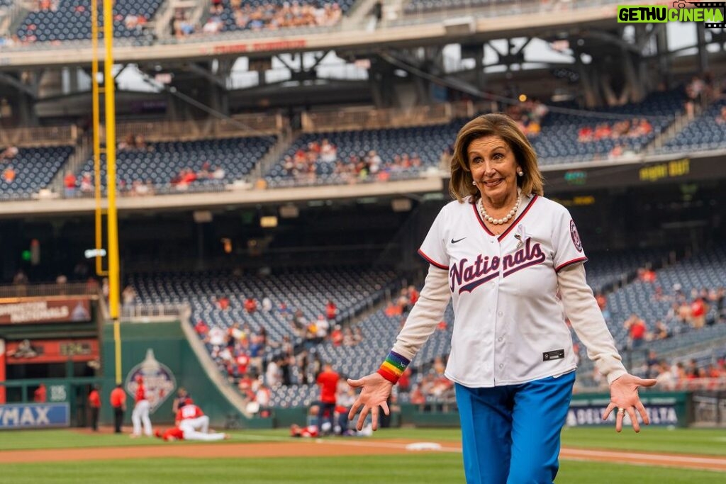 Nancy Pelosi Instagram - I'll always be a @sfgiants fan, but tonight my pitch was to celebrate the vibrancy of our LGBTQ+ communities with @teamdcsports and @nationals. Happy Pride!