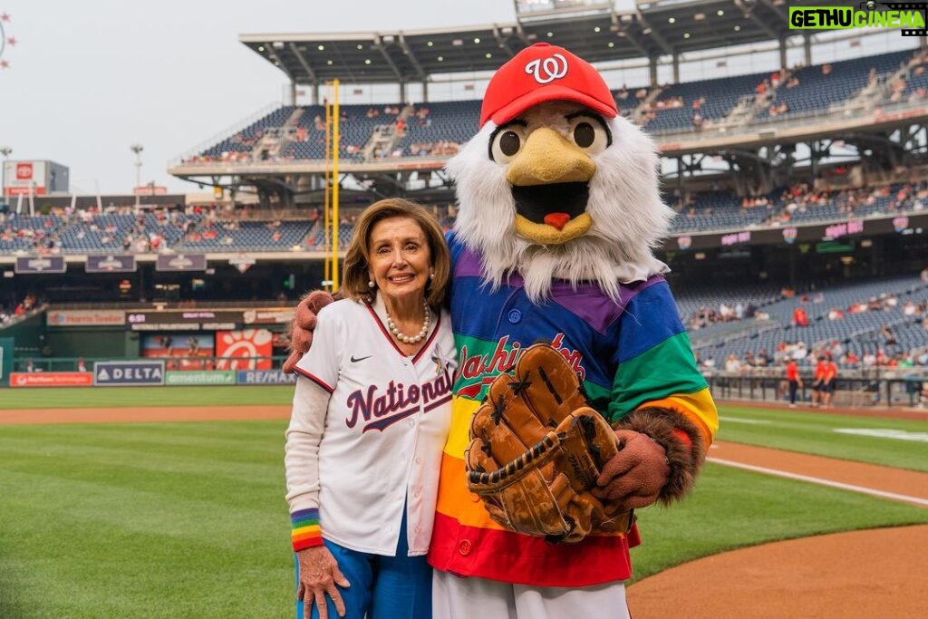 Nancy Pelosi Instagram - I'll always be a @sfgiants fan, but tonight my pitch was to celebrate the vibrancy of our LGBTQ+ communities with @teamdcsports and @nationals. Happy Pride!