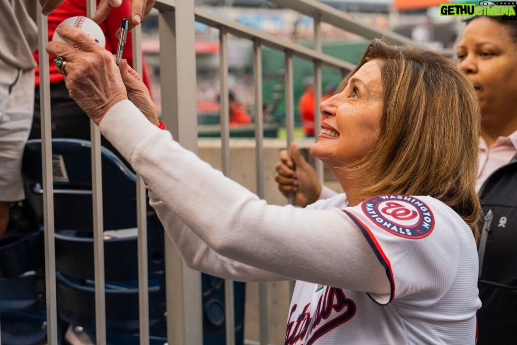 Nancy Pelosi Instagram - I'll always be a @sfgiants fan, but tonight my pitch was to celebrate the vibrancy of our LGBTQ+ communities with @teamdcsports and @nationals. Happy Pride!