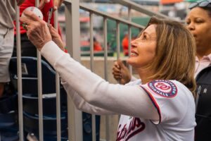 Nancy Pelosi Instagram - I'll always be a @sfgiants fan, but tonight my pitch was to celebrate the vibrancy of our LGBTQ+ communities with @teamdcsports and @nationals.

Happy Pride!