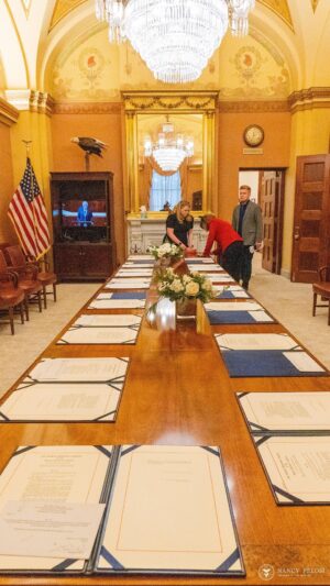 Nancy Pelosi Instagram - The work in the House goes on, For The People. 

Enrolling bills today to send to President Biden’s desk.