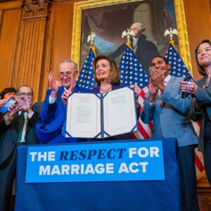 Nancy Pelosi Instagram - It brings me great personal pride that the Respect for Marriage Act is one of the final bills to bear my signature as Speaker. 
 
This legislation – which now heads to President Biden's desk – expresses a value that our nation holds dear: liberty, equality and dignity for all.