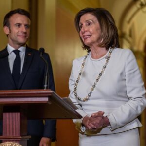 Nancy Pelosi Instagram - It was my privilege to welcome President Emmanuel Macron back to the United States Capitol. Since our founding, America has taken great pride in our friendship with the French people — one of our oldest and most treasured alliances.

In his 2018 address to Congress President Macron spoke of our two nations’ “common vision for humanity. Today, we discussed our continued work to advance that vision: safeguarding global security, spurring shared prosperity, protecting our planet and defending democracy.