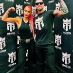 Natalie Eva Marie Instagram - Making it #Reign with my partner in crime @jonathan_coyle @arnoldsports @reignbodyfuel 🔋 🥳🦾 - So we had to do a little flexin on em carousel 📸🤪🦾