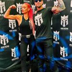 Natalie Eva Marie Instagram - Making it #Reign with my partner in crime @jonathan_coyle @arnoldsports @reignbodyfuel 🔋 🥳🦾 - So we had to do a little flexin on em carousel 📸🤪🦾