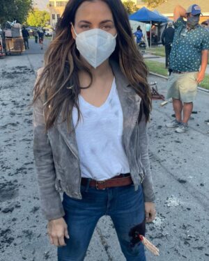 Nathan Fillion Instagram - This is the lovely and talented @jennadewan. She suffers from a condition called “Vampire Leg”, for which there is only one cure (pictured above). Already being a fan of hers, I’m so happy to say that working with her has surpassed my ridiculous expectations. Jenna, you’re a peach. Minus the pits. Happy Birthday, chum.