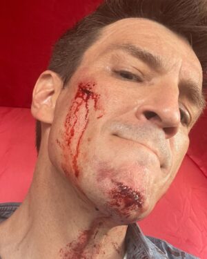 Nathan Fillion Instagram - I cut myself shaving. Don’t ask me how- I use an electric razor.
