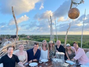 Nathan Fillion Instagram - There’s only one table in all of Tulum that has a view of the sunset. There’s only one table in all of Tulum that sits in a nest, high above the jungle. Fortunately, it’s the same table. Thank you, @azulik and @kintoh.azulik for an incredible and memorable evening. Although Trucco was carried away by a huge bird, we want to send a special thanks to Gustavo, for keeping the casualties low. We will definitely be back.