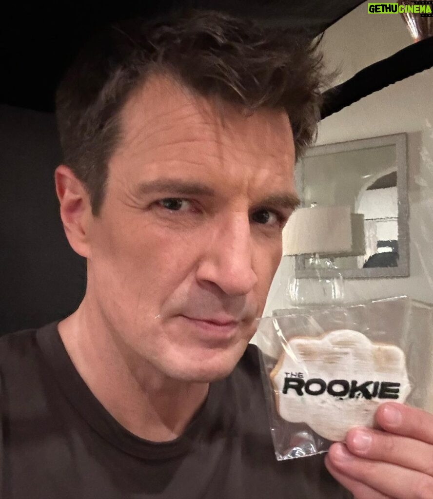 Nathan Fillion Instagram - The new “Netflix and Chill” is “Tuesday Night Rookie Nookie”. If you need a theme snack, please consider the Rookie Cookie. #therookieabc