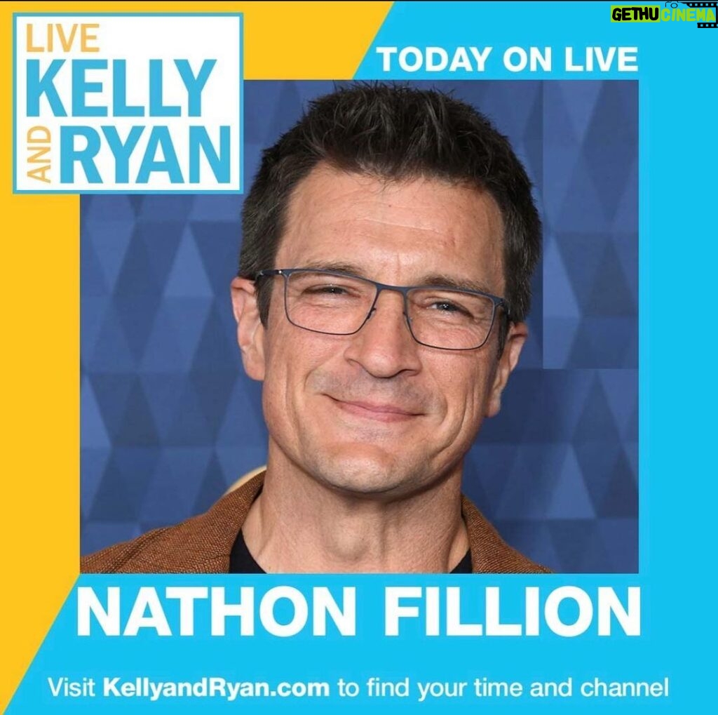 Nathan Fillion Instagram - Yes, I’m going to be on @livekellyandryan, and yes, they spelled my name wrong. I’d like to take this opportunity to see if there is actually anyone out there who is named Nathon. This is YOUR moment!