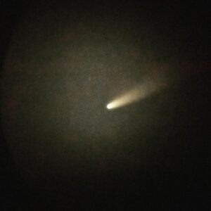 Neil deGrasse Tyson Instagram - Comet NEOWISE through my telescope.  Yes, it’s still there.  Currently exiting the inner solar system at 100,000 mph — tail first, of course, since comet tails always point away from the Sun.
⠀⠀⠀⠀⠀⠀⠀⠀⠀
If you miss it in the next few weeks, not to worry, it returns in 6,800 years.
⠀⠀⠀⠀⠀⠀⠀⠀⠀
[iPhone 11 Pro. 4 sec.  Tele-Vue NP101]