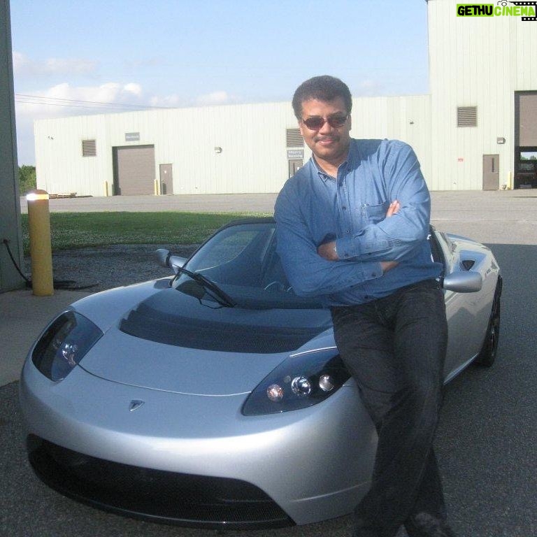 Neil deGrasse Tyson Instagram - I've never wanted or owned a sports car. But if I did, this is how I would lean on it. [Early Model Tesla Roadster 2010]