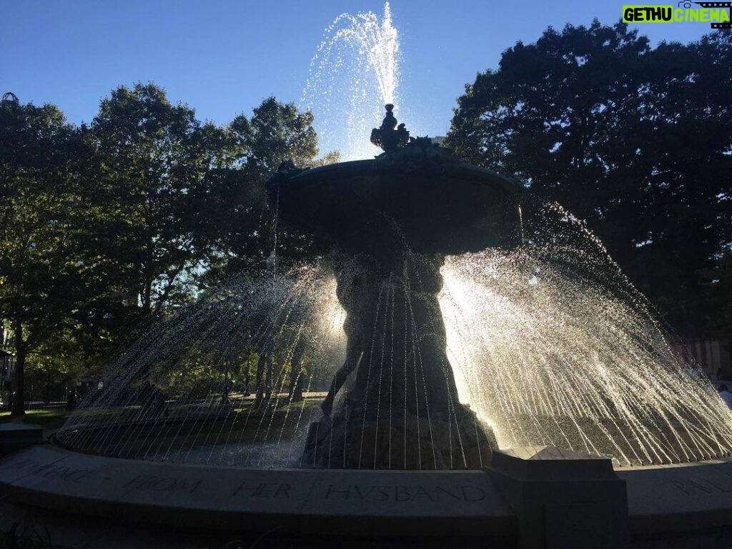 Neil deGrasse Tyson Instagram - A low Sun infusing countless droplets of water coupled with a short exposure captures what our eye-brain sensory system does not see - plumes of water rendered visible and distinct, resolved into beads along descending tangles of strings. [Banjnotti Fountain Providence Rhode Island. September 2015]