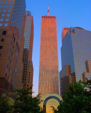 Neil deGrasse Tyson Instagram - Sunset on the World Trade Center’s North Tower, viewed from the World Financial Center.  The Sun takes (took) about two minutes to set for all 107 floors, one floor at a time.

If you could run up the stairwell, one floor per second, while looking out the window, you would literally stop the Sun, until you ran our of breath or ran out of floors, losing the Sun for the night. [June 2001, New York City]